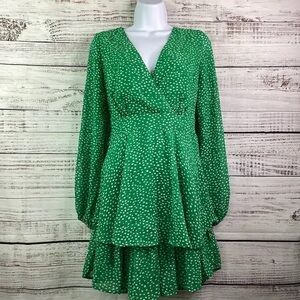 Japna Green & White Dress
